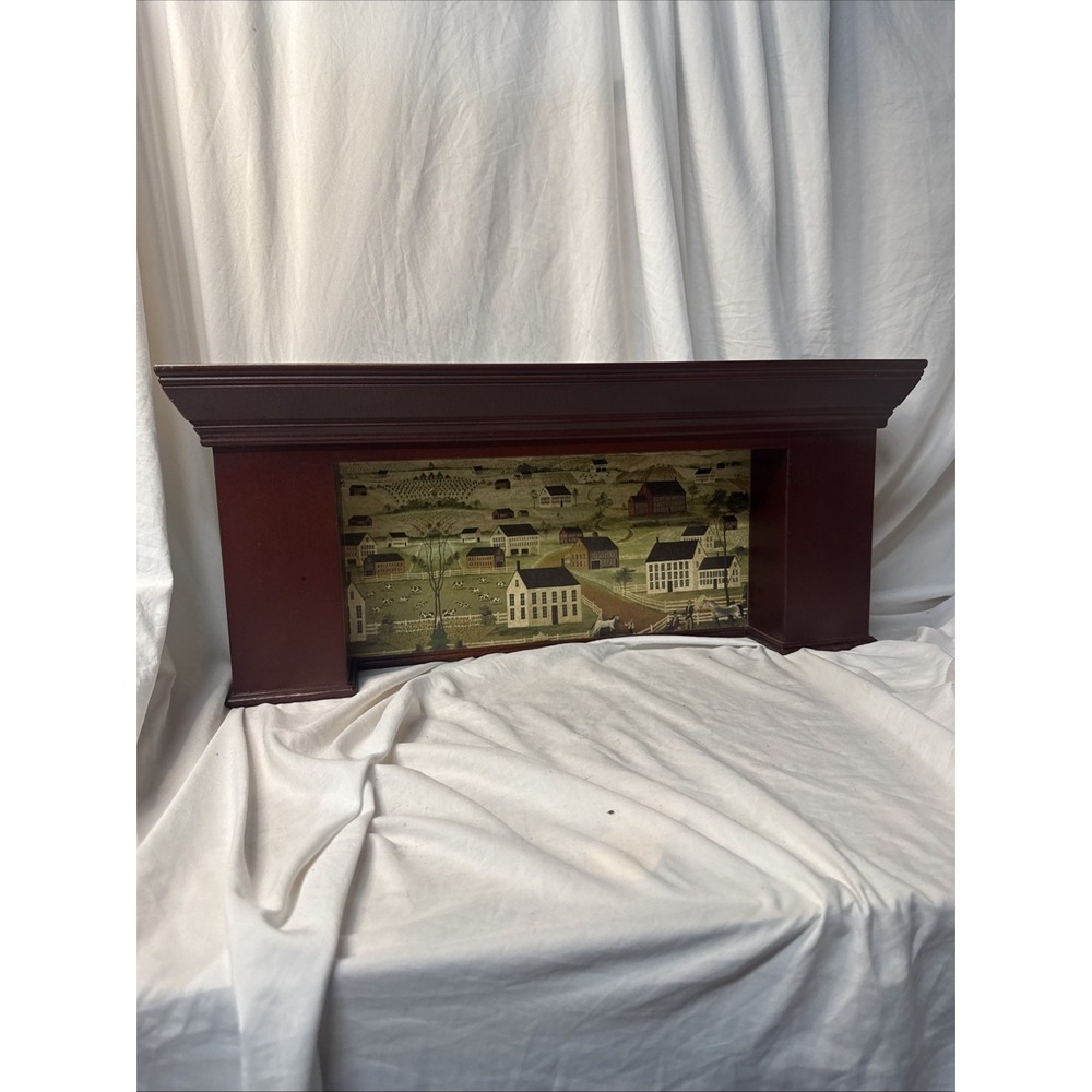 Vintage Cherry Mantle Shelf Dan Coble Folk Art Americana Equestrian Cottagecore